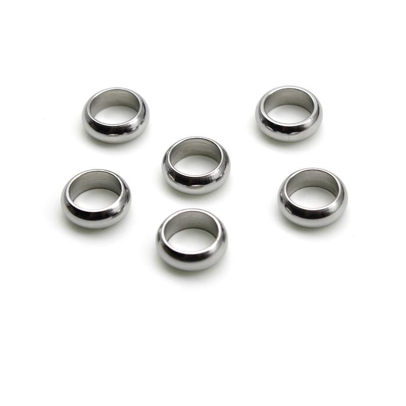 50Pcs 1/2/3/4/5/6/8mm Stainless Steel Gold Tone Ring Spacer Beads Big Hole Stopper Beads Charm for DIY Bracelet Jewelry Making