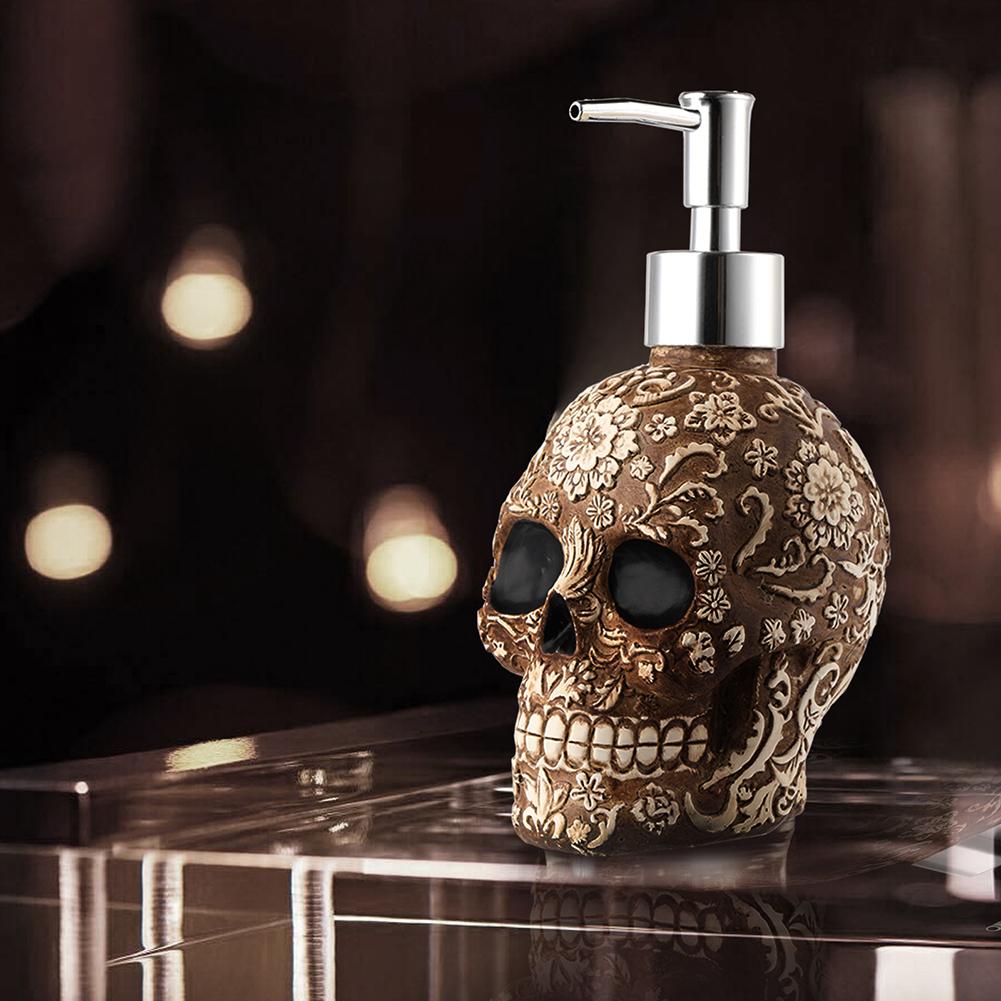 Skull Soap Dispenser Bottle Vintage Empty Hand Sanitizer Pump Bottles Gift Lotion Shampoo Holder Creative Halloween Prop
