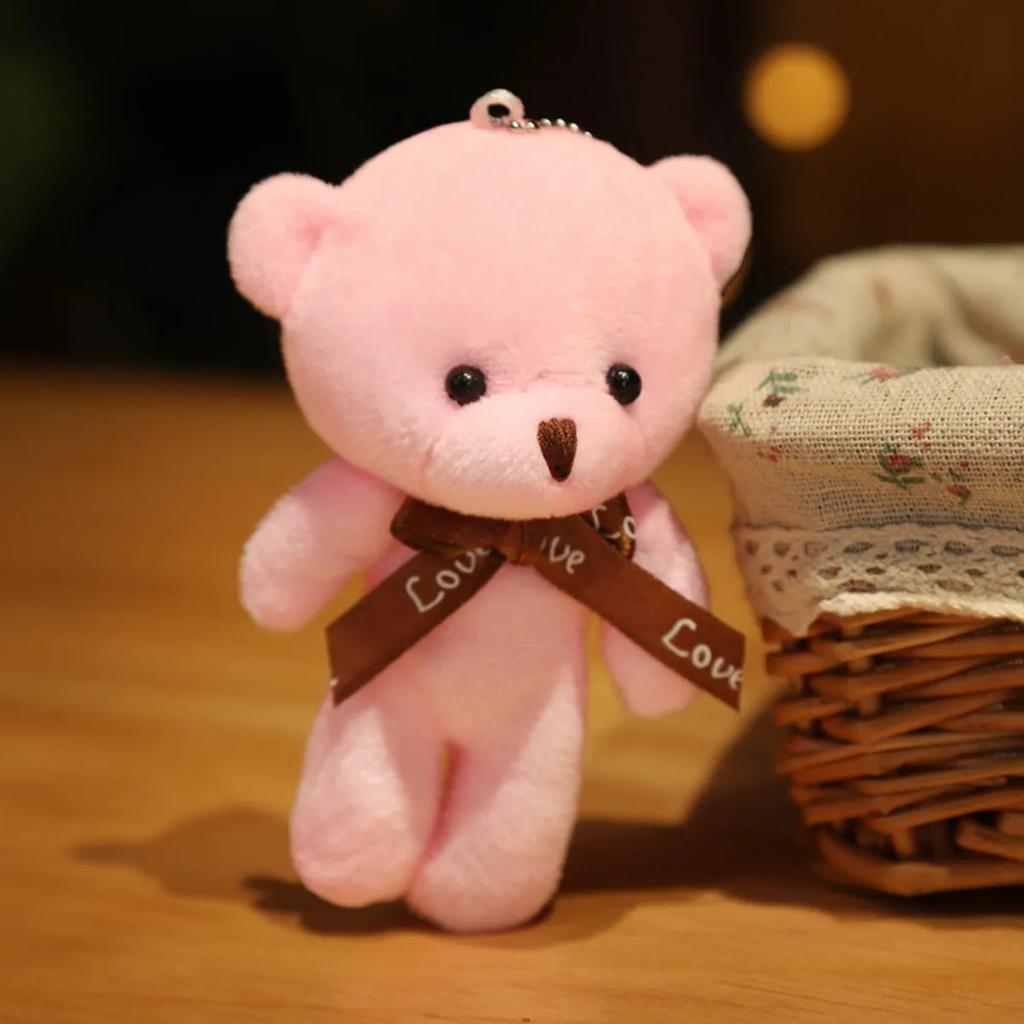 10PC Stuffed Plush Teddy Bear Doll Cute Animal Bear Plush Toy Little Bear Keychain Gir Key Chain Bag Pendent Children Small Gift