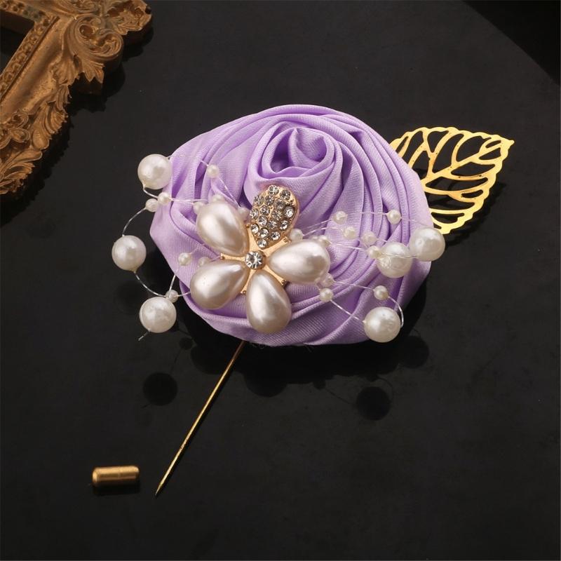 Exquisite Corsage Corsage Artificial Flower for Wedding Bridesmaids and Groomsmen Artificial Flower and Pearls