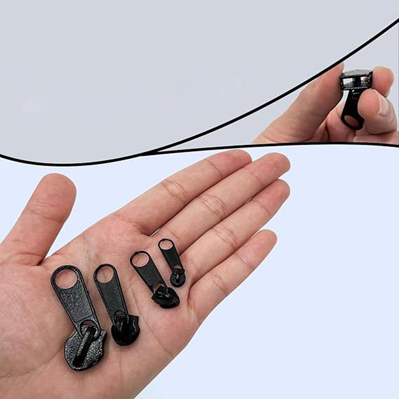 8Pcs Zipper Pull Replacement 4 Sizes Universal Instant Fix Zipper Repair Kit Detachable Zip Repair Set Zippers Tool Accessories
