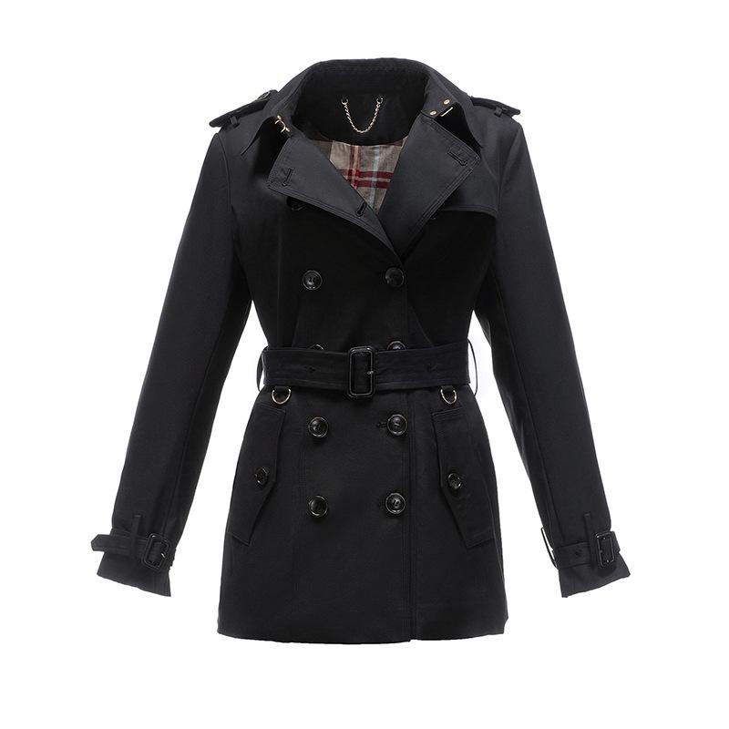 Feminine Slim Short Double Breasted Windbreaker Slim Jacket