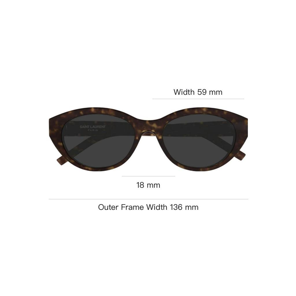 Saint Laurent Original Design Oval Sunglasses Women Sunglasses Brown SLM148