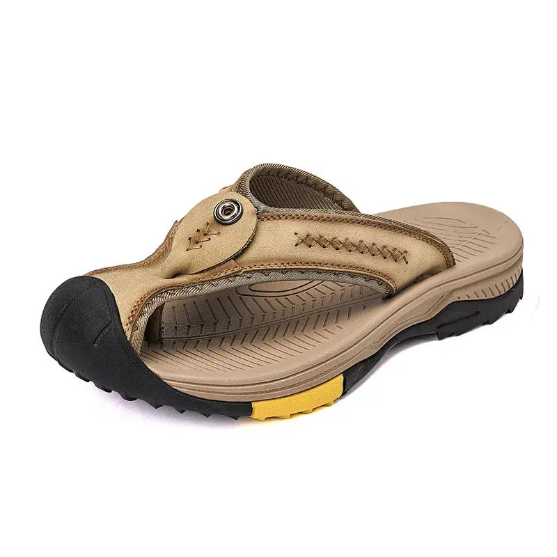 Men Sewing Flip-flops Daliy Summer Retro Casual Slippers Non-slip Wear-resistant upper Sandals Comfortable Shoes Chaussons Homme