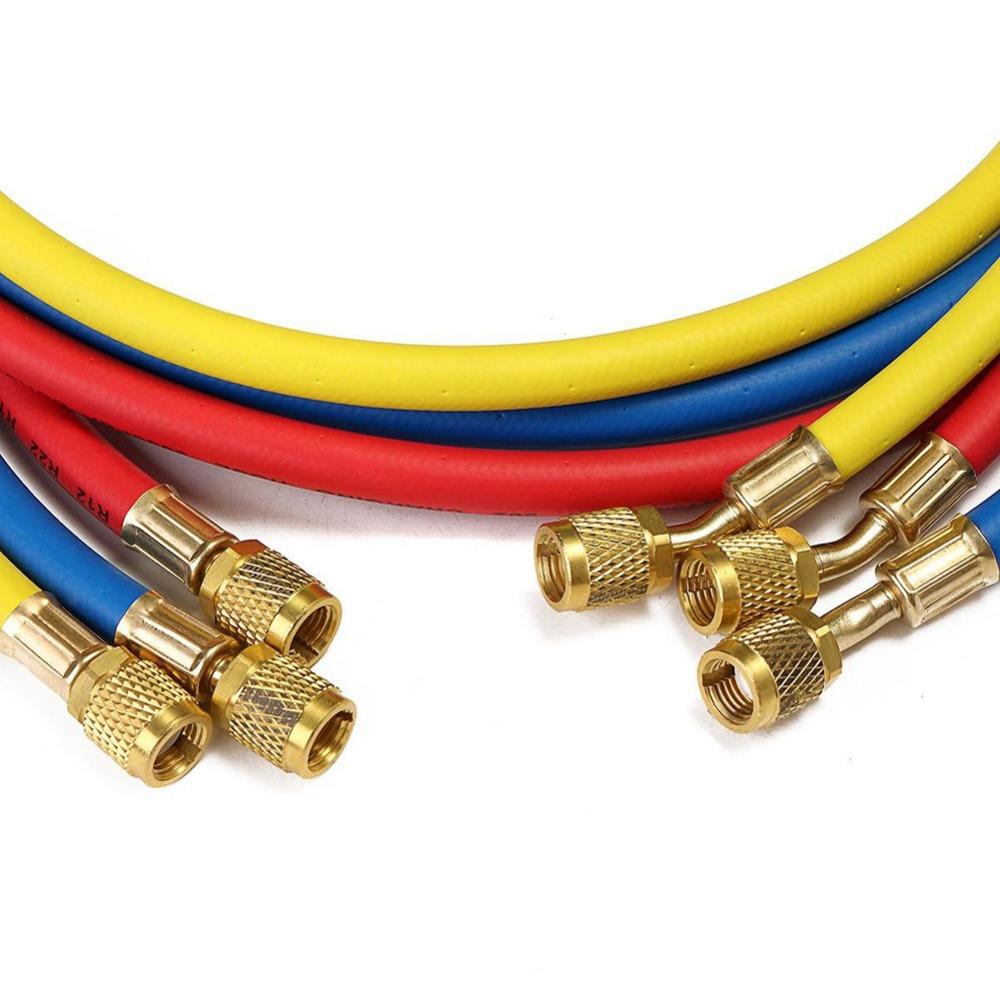 1Pc High Quality Optional Color Refrigeration Charging Hoses 1.5m Air Conditioning R134a HVAC 5FT Car Accessories