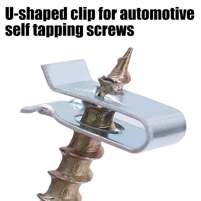 10–50 Stück Auto-Rostschutz-Clips, Schraubschnalle, Eisenblech, Auto, selbstschneidende Schraube, U-Typ-Clips für M4-M5-Schrauben