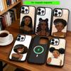 Cartoon African Black Girl Phone Case For iPhone17,16,15,14,13,12,11 Plus,Pro Magnetic For Magsafe Wireless Charging