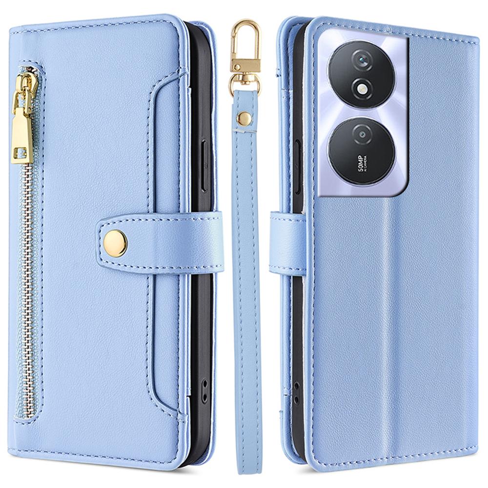 For Honor Play 50 Plus 5G/Play 8T 5G/X7b 4G/90 Smart Cell Phone Case Zipper Pocket PU Leather Crossbody Cover