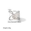 Yori Hammered Hollow Asymmetric Adjustable Open Ring Prevent Allergy Glossy Metal Versatile Daily Jewelry Gift