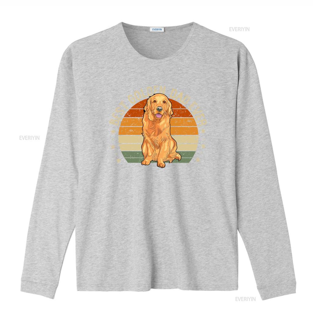 Mens Best Golden Dad Ever Retro Retriever Dog Daddy T Shirt vintage Washed Casual Stylish Unisex Soft homme Versatile
