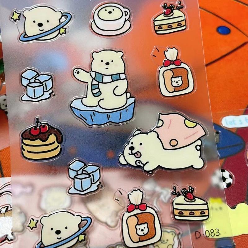 New Cartoon Jelly Cute Sticker Animal Puppy Mobile Phone Notebook Water Cup DIY Decoration Sticker