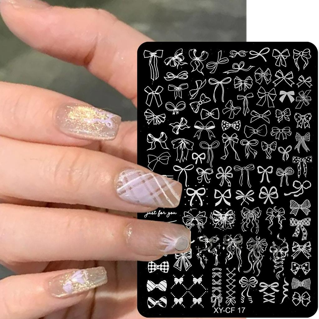 Nail Art Butterfly Flower Bow Rose Line Texture Steel Plate Nail Art Transfer Tool