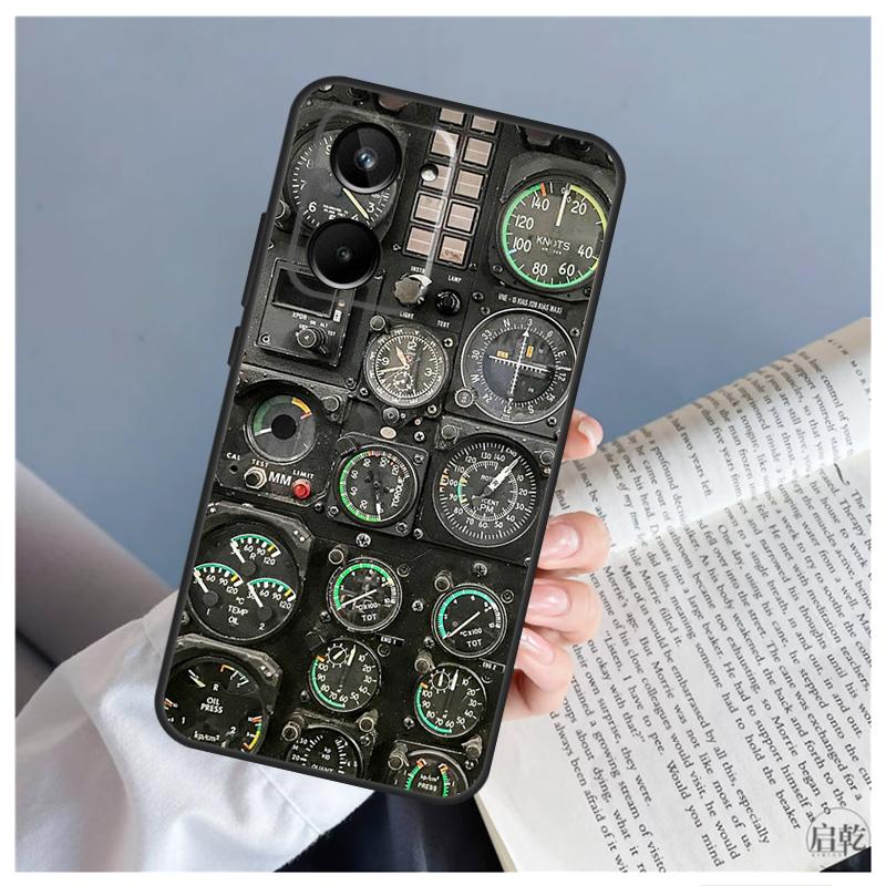 Aviation Aeroplane Pilot Cockpit For Realme GT5 GT Neo 5 9 10 11 12 Pro Plus C30 C31 C33 C35 C25s C21Y C51 C53 C55 C67 Case