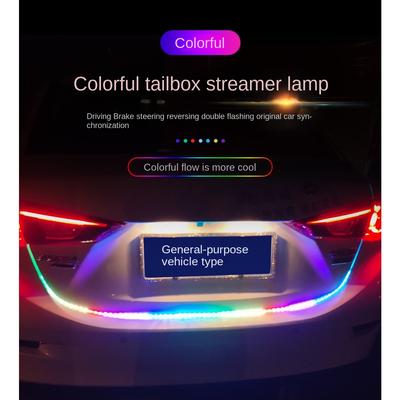 LED-Rücklicht fürs Auto, Streaming-Licht, Lächeln-Licht für den Kofferraum, fließendes Licht, dekoratives Licht für Pferderennen, bunte Lichtleiste mit fließendem Wasser