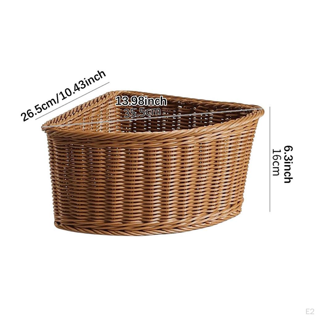 Corner Basket Decorative Multipurpose Imitation Rattan Triangle Organizer Home Decor for Sundries