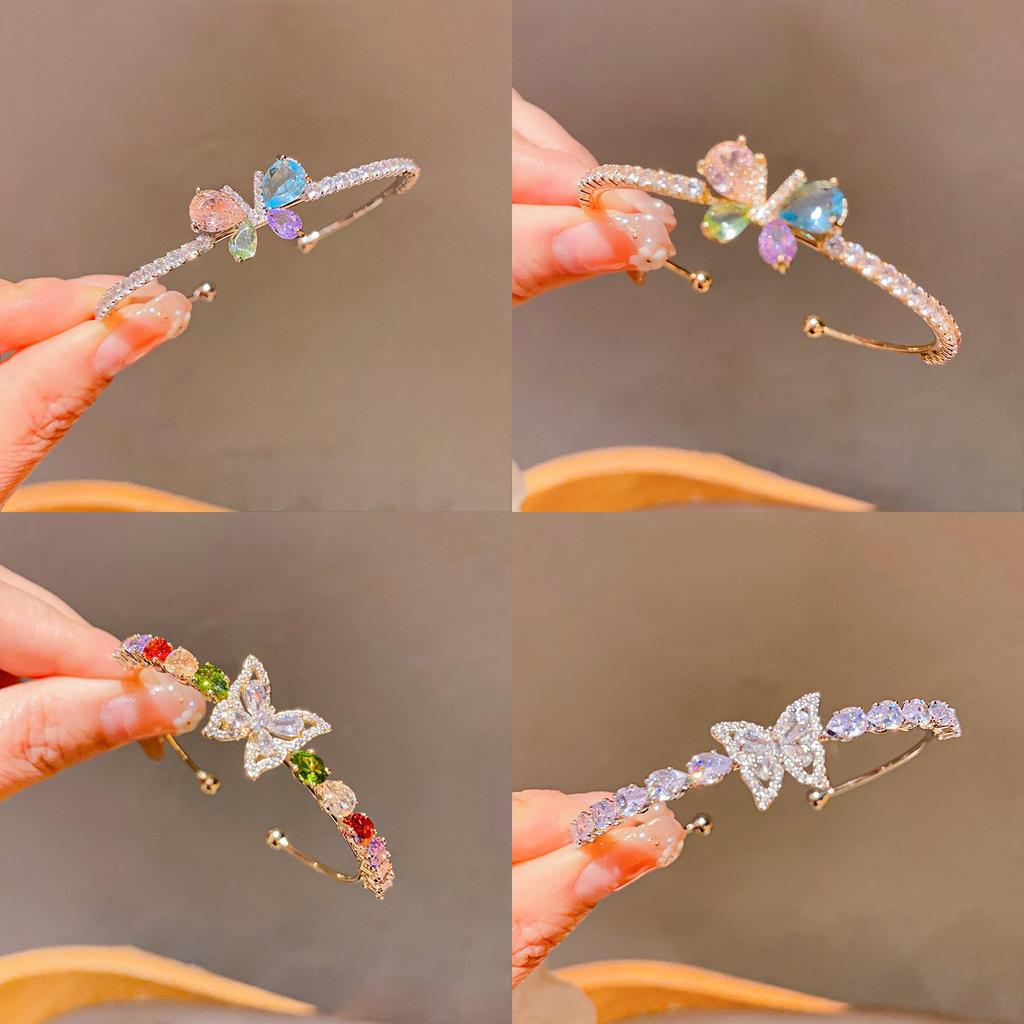 Animal Butterfly Fashion Bracelet With Zircon Stones For Womens Jewelry Accessory