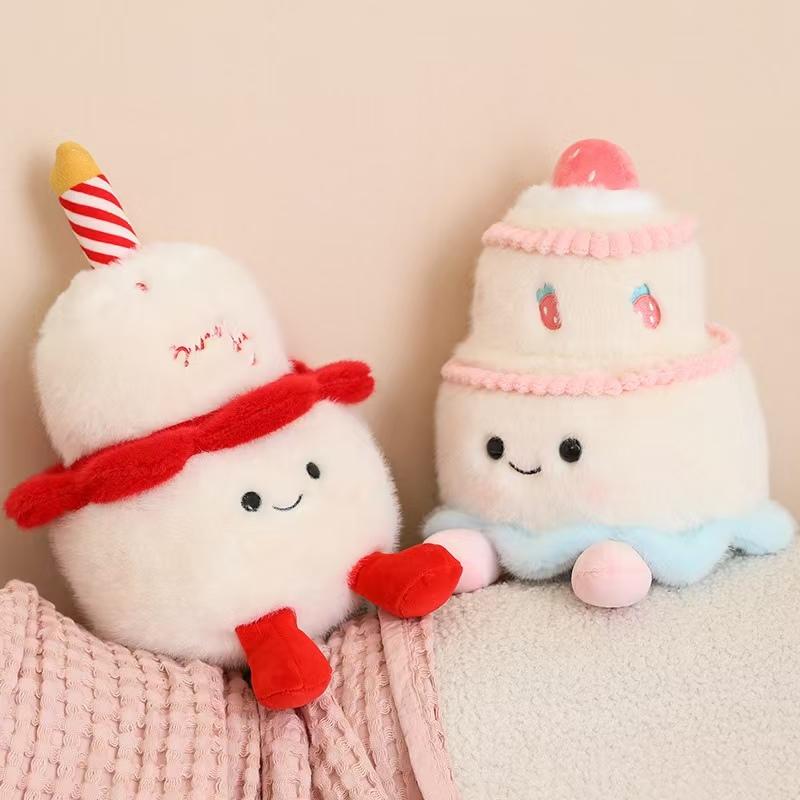 Süßes Kuchen-Plüschtier - Süßes Dessert-Stofftierkissen, Geburtstagskuchen-Puppe, Geschenk für Mädchen, Kinder & beste Freunde