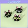 Cartoon Cat Brooch Pin Funny Black Cat Metal Badge Alloy Oil Drop Bag Accessory