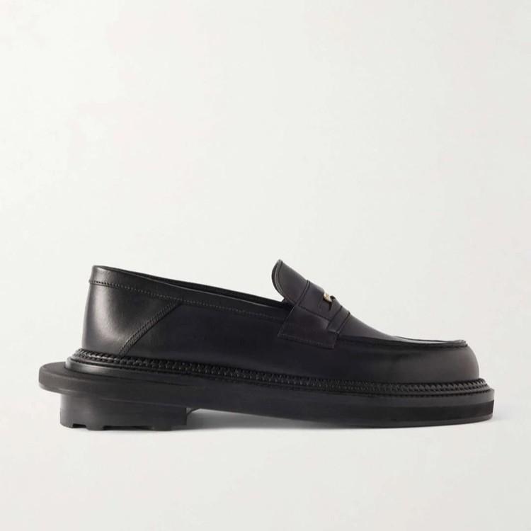 Old Money Wind Small Gold Coin Buckle Women's Platform Fashion Thick Heel British Style Small Leather Shoes