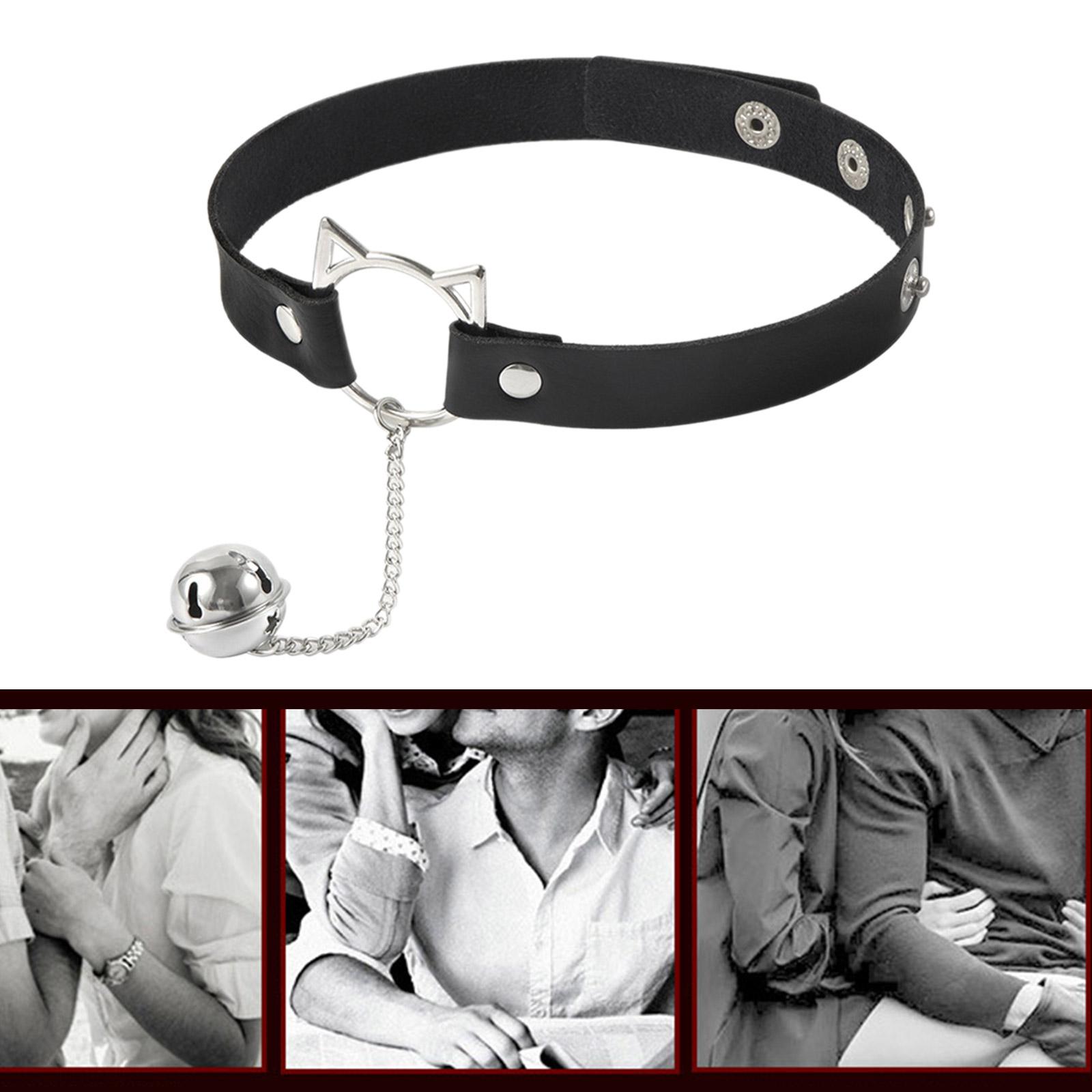 

Ожерелье-чокер из искусственной кожи с колокольчиком для косплея кошки, ожерелье-чокер для женщин, колье-чокер в стиле панк-кошки