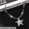 Men's Gothic Star Black Silver Beaded Necklace - Heavy Industry & Hip Hop Style