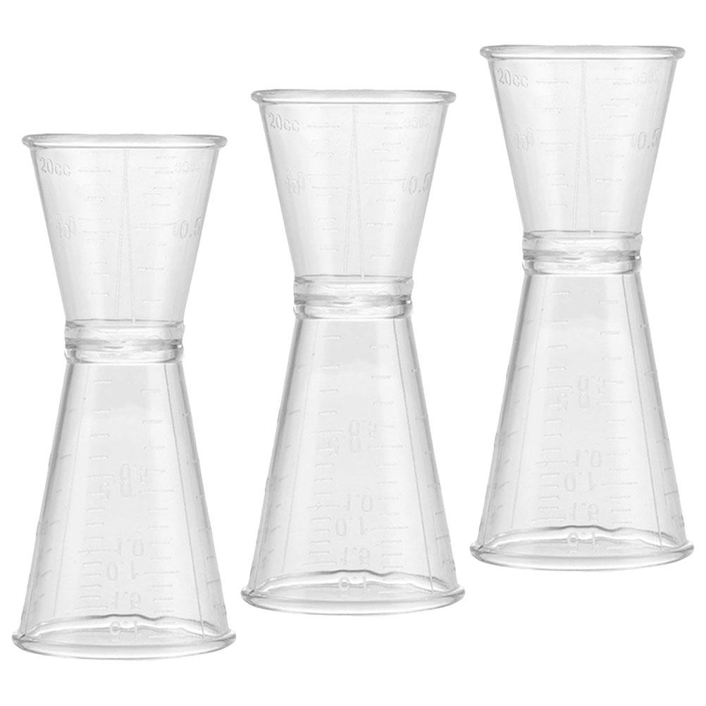 5 Pcs Plastic Double Ended Measuring Measuring Cup Cup Ounce Jigger for Bartending Cocktail Shaker Dispenser Bar Supplies