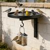 Wall Mounted Bird Bath, Outdoor Bird Bath Tray with Feeder Hook, Metal Bird Bath Tray for Garden Yard Wall Fence Bird Feeder Not Included