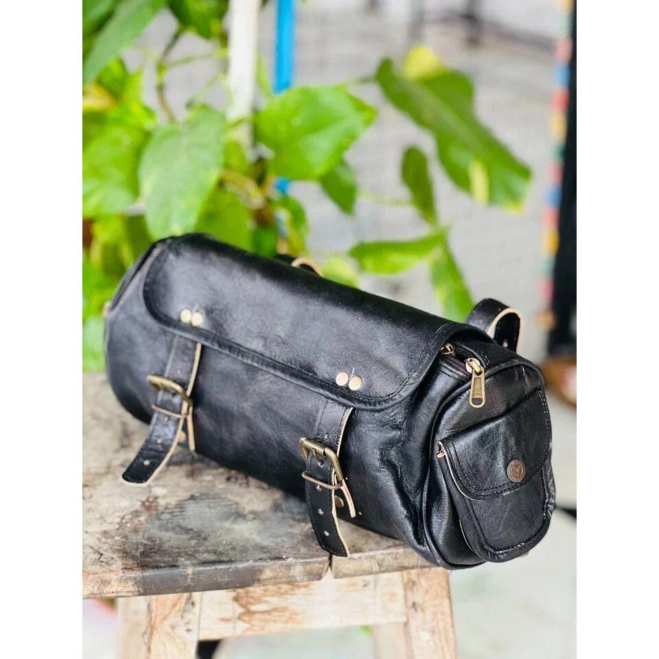 Real Toxic Leather Tool Bag Motorcycle Saddle Vintage Genuine