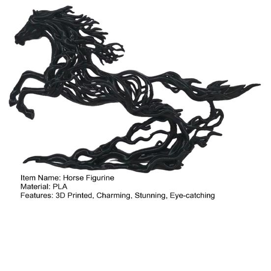 3D-printad Hästfigur Stående Ihålig Hästskulptur Skrivbord Zodiak Häst Prydnader för Hem Bord Hylla Dekor