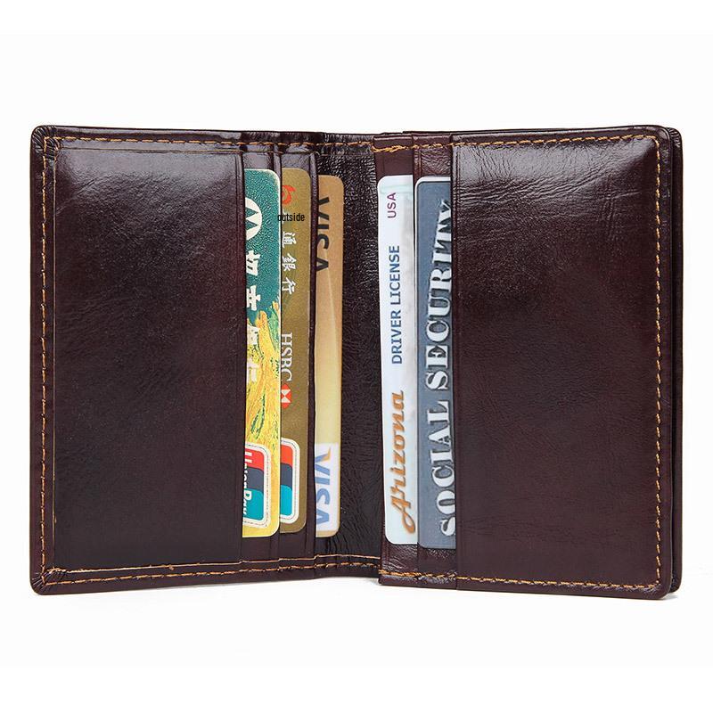 Jiameida Vintage Leather RFID Anti-Theft Unisex Coin & Card Wallet