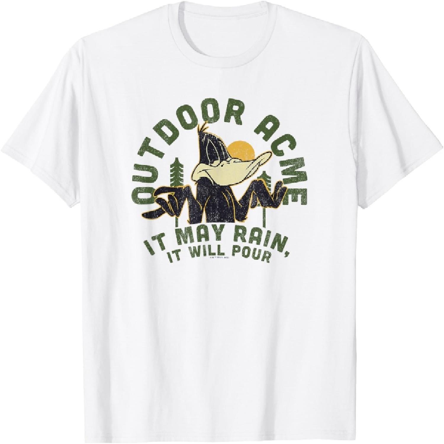 Looney Tunes Daffy Duck Outdoor Acme It May Rain Logo T-Shirt XXXXXL белый