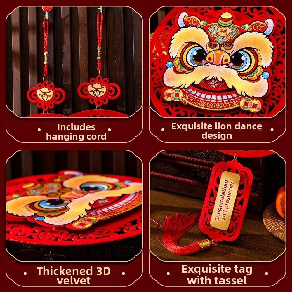 Traditional Chinese New Year Decoration Blessing Words Exquisite Spring Festival Wall Hanging Flannel Door Sign