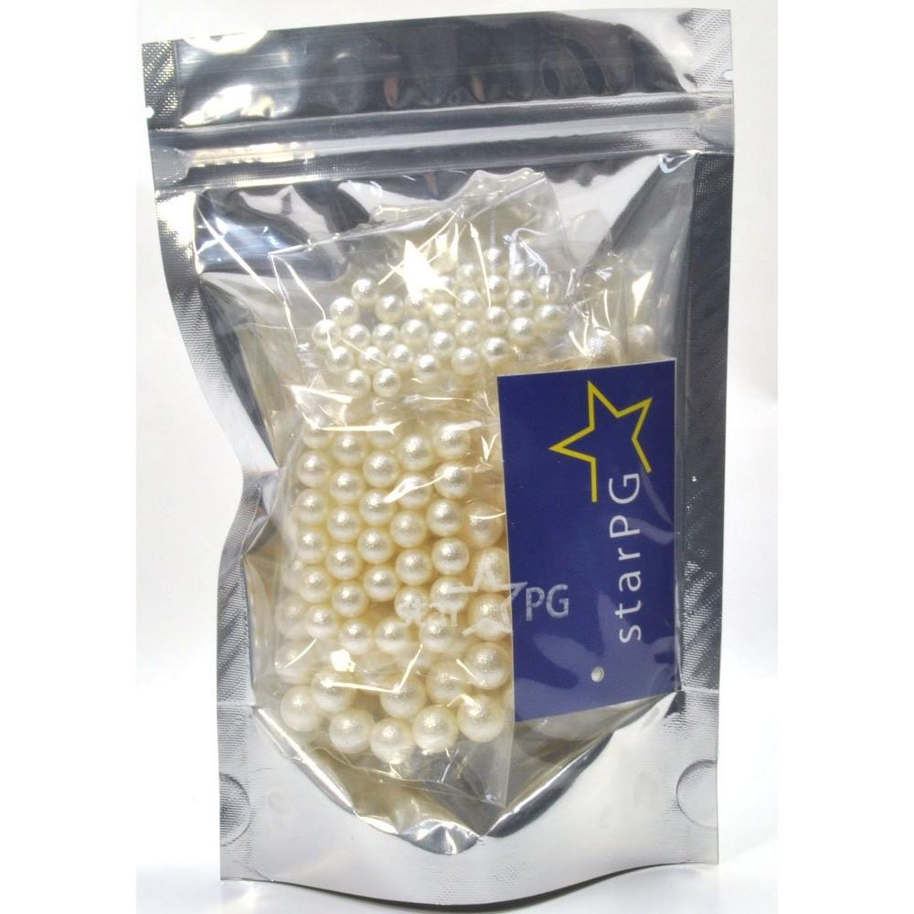 starPG Large Quantity 6mm 8mm 10mm 12mm 14mm Cotton Pearl-Style Beads, No Holes, White (Assorted 150 Pieces)