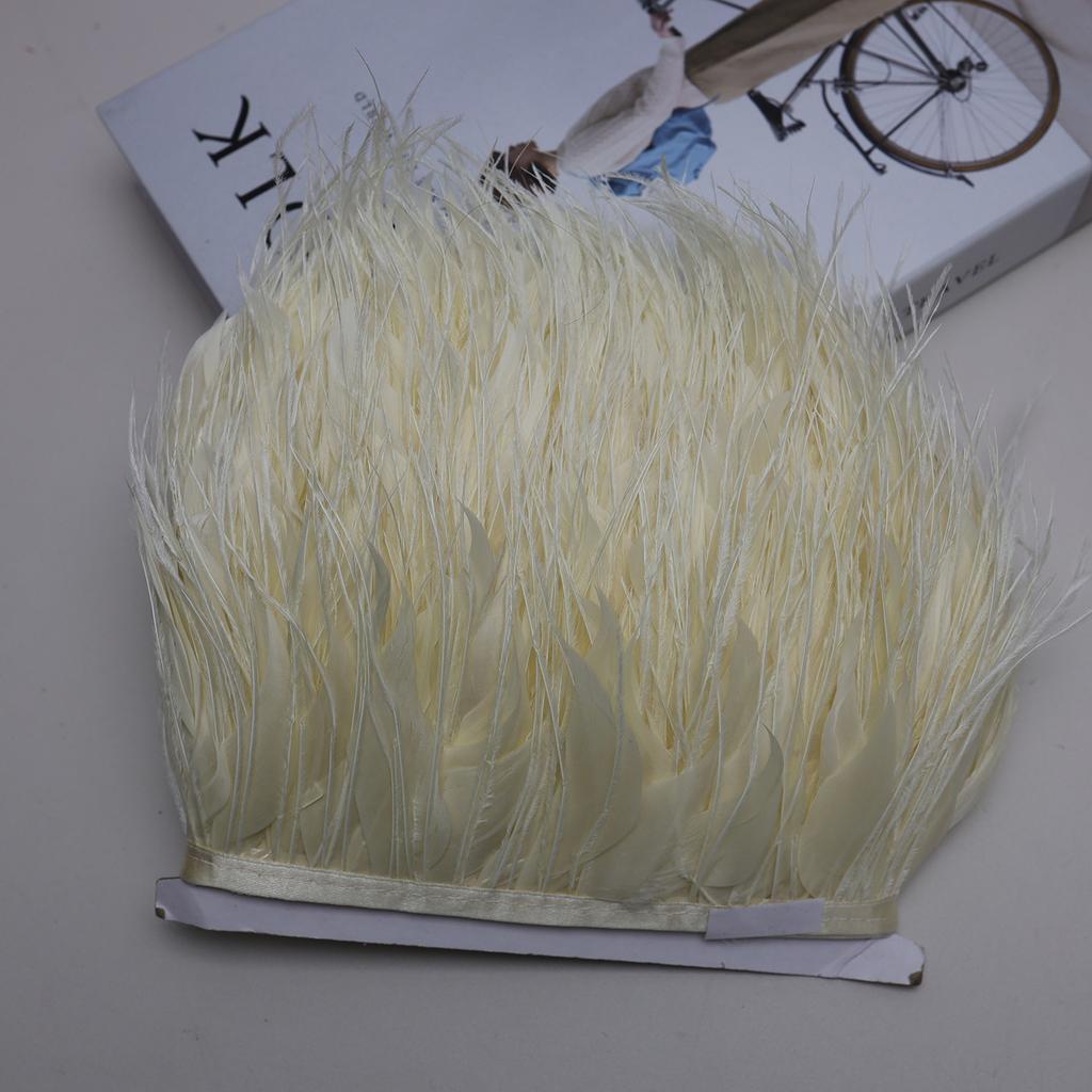 FeatherNew Feather Trim Ostrich Feather Skirt Trim Fabric Tape Fabric Craft DIY Accessories Bag Clothing Decoration Materials 10meters