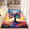 Colorful Butterfly Tree Art Carpet for Living Room – Vibrant Design Decor Suitable for Use As an Anti-slip for Living Room Bedroom Sofas