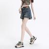 Women's High Rise Denim Shorts Wide Leg Loose Fit Streetwear Frayed Raw Hem A Line Hot Pants Vintage Non Stretch Summer Shorts