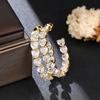 Huitan Noble Hoop Earrings with Heart Cubic Zirconia Female Brilliant Promise Circle Rings Ear Accessories Fashion Party Jewelry