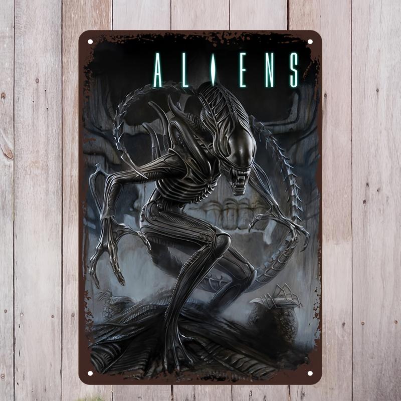 

Винтажная металлическая жестяная табличка с инопланетянином, - Железный настенный декор, для спальни, гаража, для мужской пещеры, бара - Темная научно-фантастическая тема с погодой 20x30cm（7.8x11.8inch）
