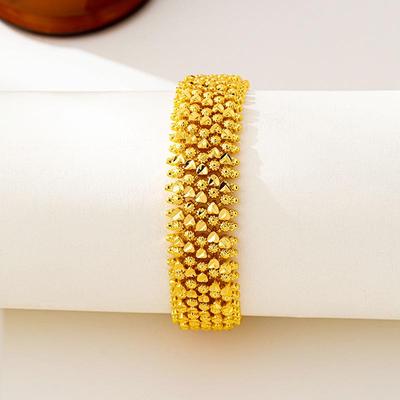 Retro Goldenes Herz Perlenarmband für Damen - Hochwertiger Imitation Schmuck aus Südostasien, Vielseitiges Accessoire