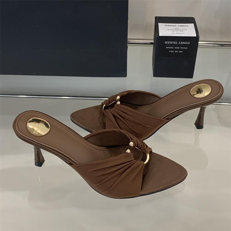 

Летний уличный стиль босоножки с открытым носком на тонком каблуке женские шлепанцы модные туфли для стриптиза вечеринки слайды zapatos de mujer 6 см 9 см 39