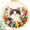 DIY Embroidery Kit Cat Needlework Craft Creative Punch Needle Kits  Gifts