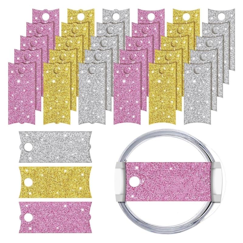 12pcs Acrylic Cup Nameplates Handmade Lid Label for 30/40oz Cups Glitterings Acrylic Name Plate Cards Unique Gift