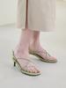 Blanc Sur Blanc Linen Sandals Lime