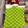 Limetten-Karo Flanelldecke Warm Weich Halloween Weihnachten Sofa Warm Gemütlich Dekoratives Dekor Geschenk für Alle Jahreszeiten