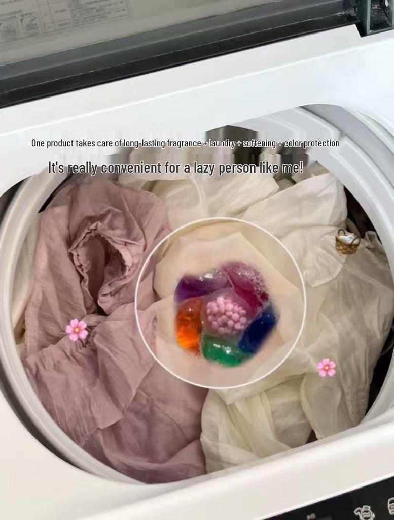 DMVCOCO Peach 6D Laundry Pods: Stain Removal, Long-Lasting Fragrance, Softening, Family Pack