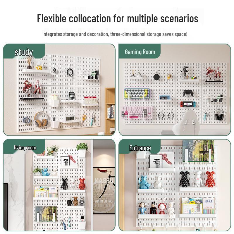 Punch-Free Perforated Board Rack: DIY E-Sports & Study Room Wall Decor for Game Equipment Display