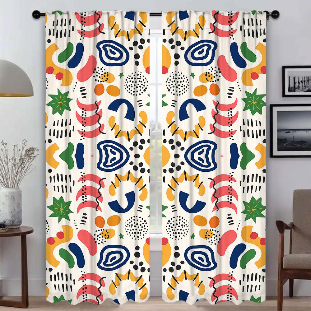 Art Pattern Home Interior Curtains Living Room Halloween Decoration Curtain Shades Tulle Bedroom Partition Darkening For Great Made Of Polyester