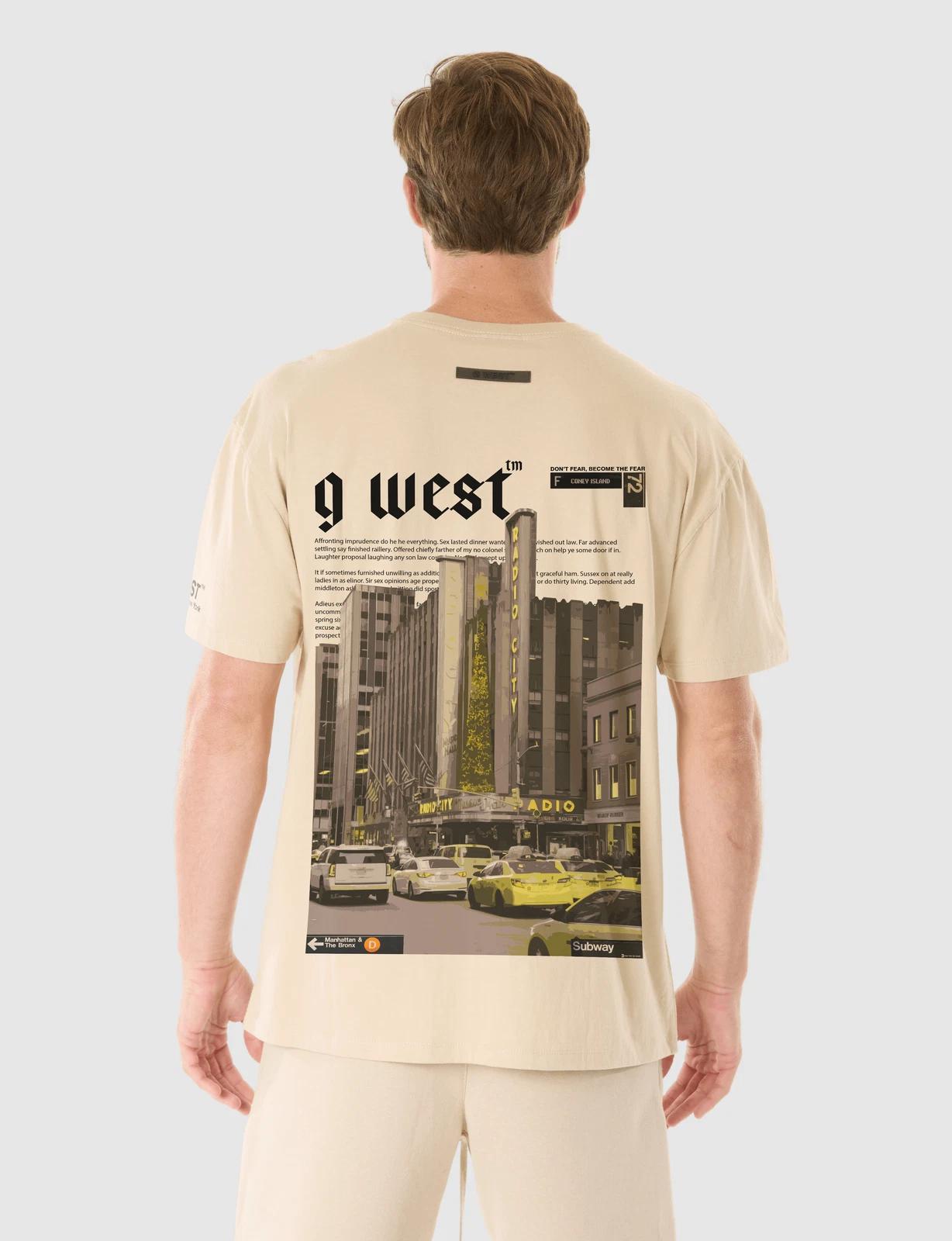 G WEST RADIO CITY T-SHIRT - OXFORD TAN 4XL
