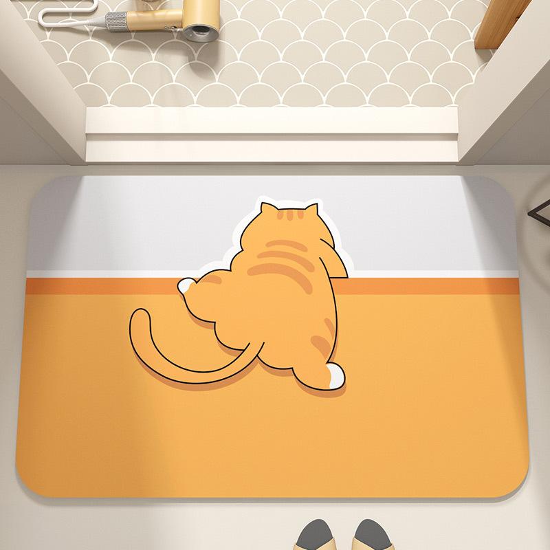 

Bathroom Diatom Mud Mat Toilet Soft Top Pad Moisture-wicking Foot Mat Wear-resistant Entry Rug Washbasin Bedroom Slip-resistant Carpet 40*60CM