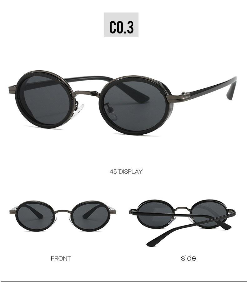 Metal Style Small Frame European & American Oval Sunglasses - UV Protection for Men & Women